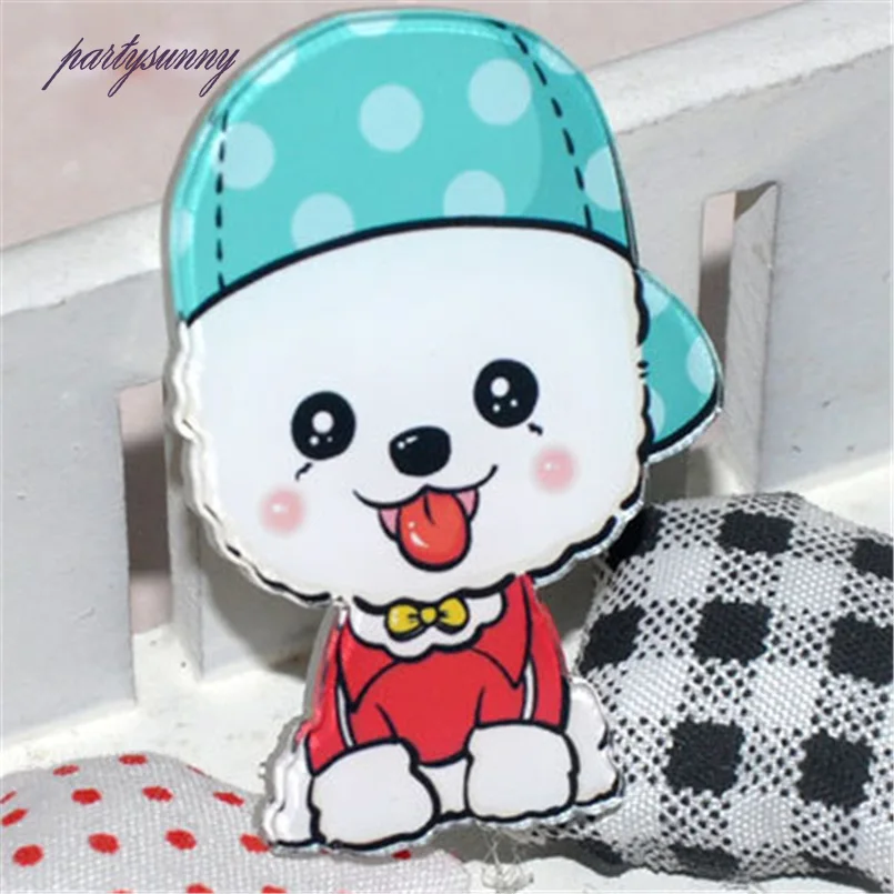 Partysunny акрил Kawaii собака rozet аниме значки Хаски бульдог Значки для одежды Для