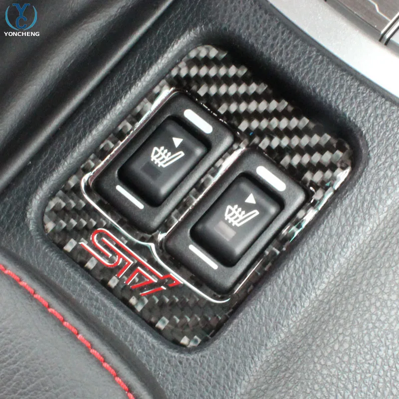lsrtw2017 carbon fiber car seat heat control button trims for toyota 86 subaru brz 2012 2013 2014 2015 2016 | Автомобили и