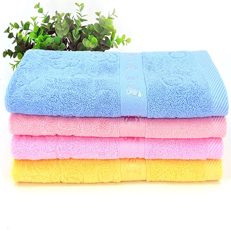 2PCS/Lot Free Shipping 100% Cotton Towel Solid Blue Color Plain Dyed Quick-Dry Bath Towels 50*100 cm Set Wholesale Retail | Дом и сад