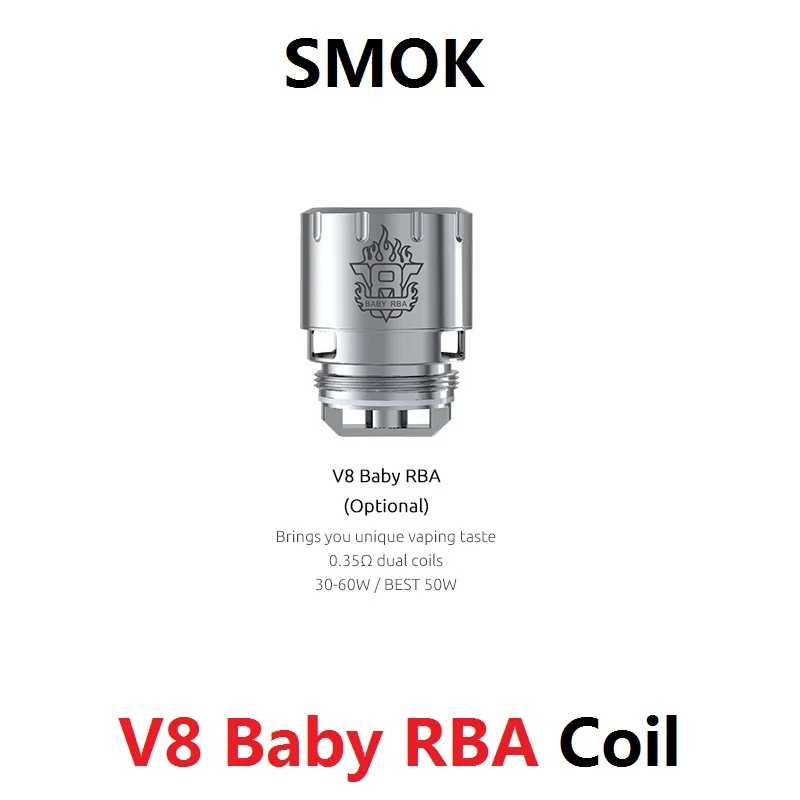 Оригинальный SMOK Vape аксессуары TFV8 Детские RBA 0.35OHM двойные катушки облако ядро