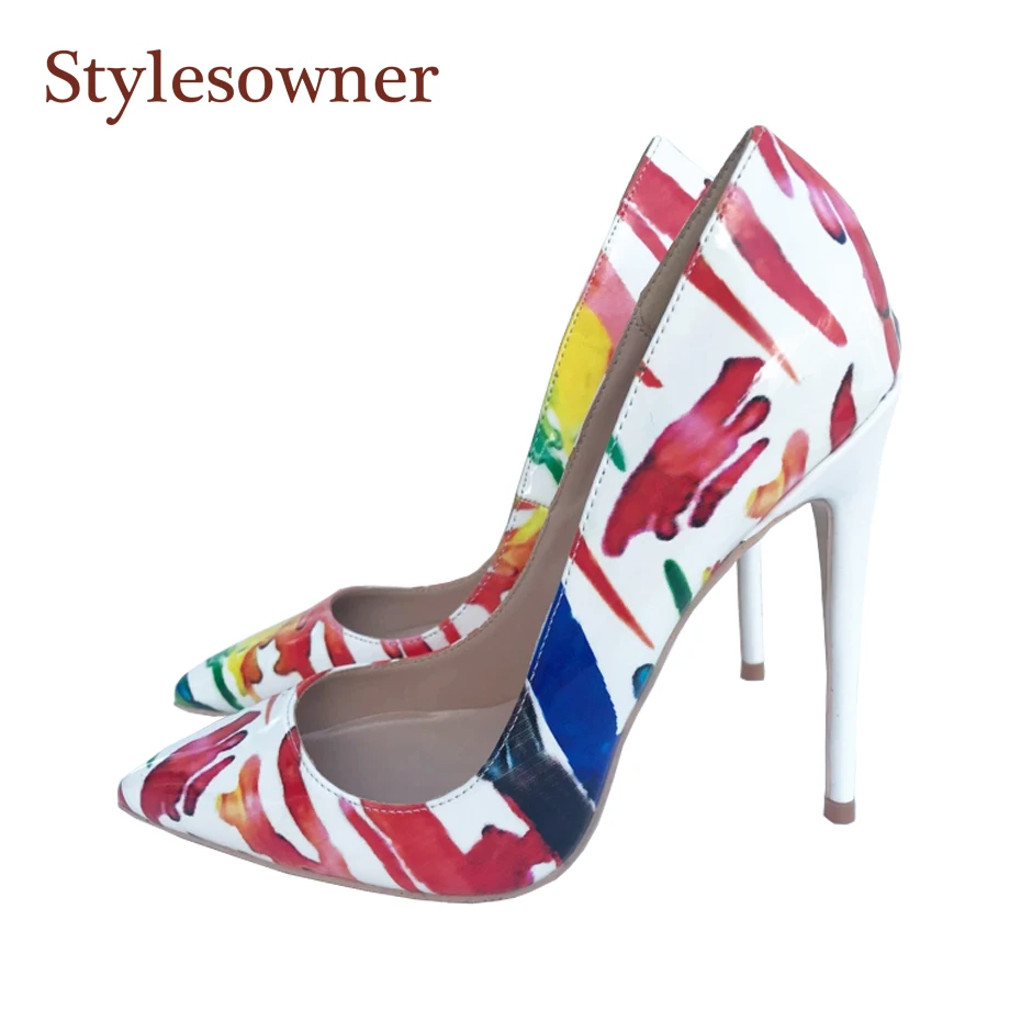 Привлекательные женские туфли из лакированной кожи Stylesowner с принтом пикантные на