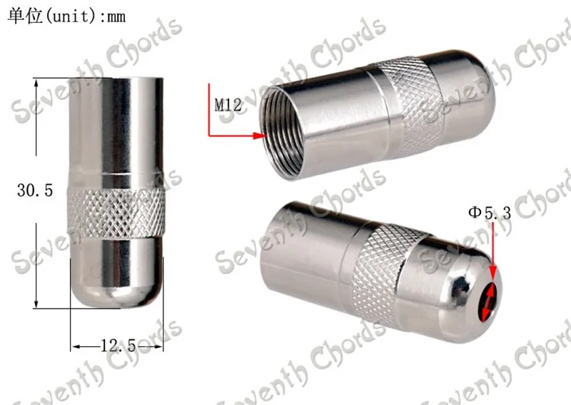 10Pcs 1/4" 6.35mm Brass Threaded Cylinder Jacks output Input Plug Sockets and bushing Sleeve for Guitar Bass | Спорт и