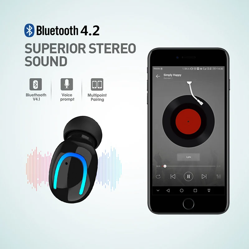 Q26 Mini Hi-Fi Stereo Bluetooth Headset Earphone With Microphone | Электроника