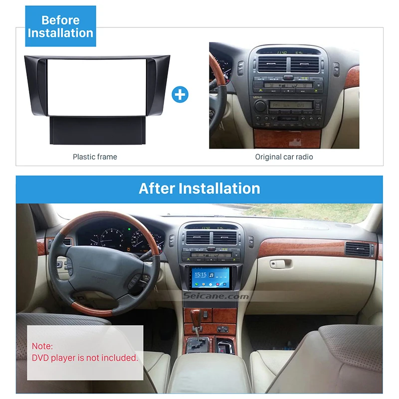 Seicane двойной Din аудио Установка приборной панели панель для Lexus LS430 2001 2002 2003 2004 2005