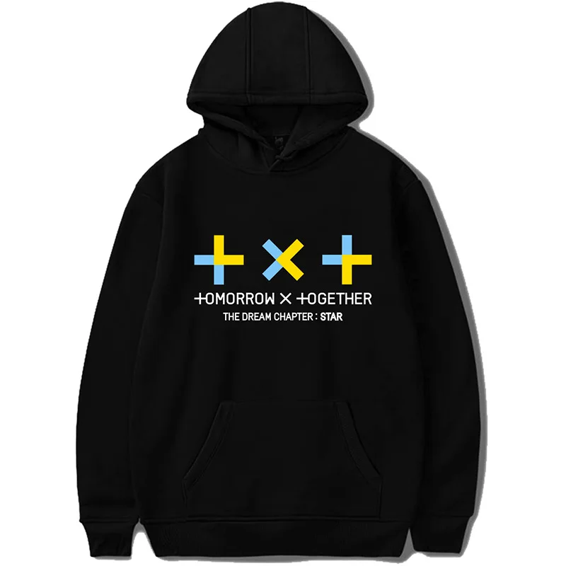 Kpop Txt/толстовка с капюшоном надписью The Dream Chapter и Star K-pop Harajuku TOMORROW X TOGETHER пуловер