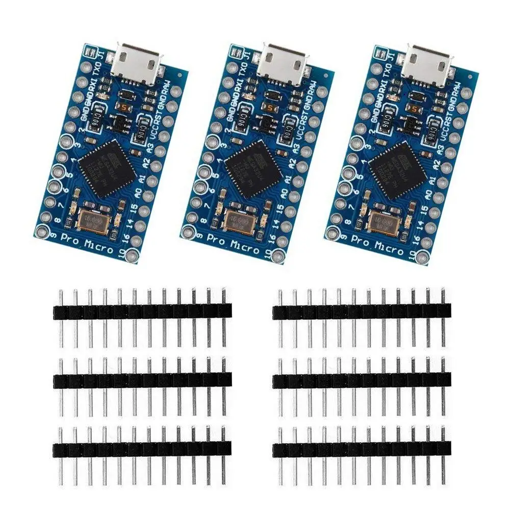 Макетная плата с 3 рядным штырьком макетная Pro Micro ATmega32U4 5 В/16 МГц для Arduino Leonardo