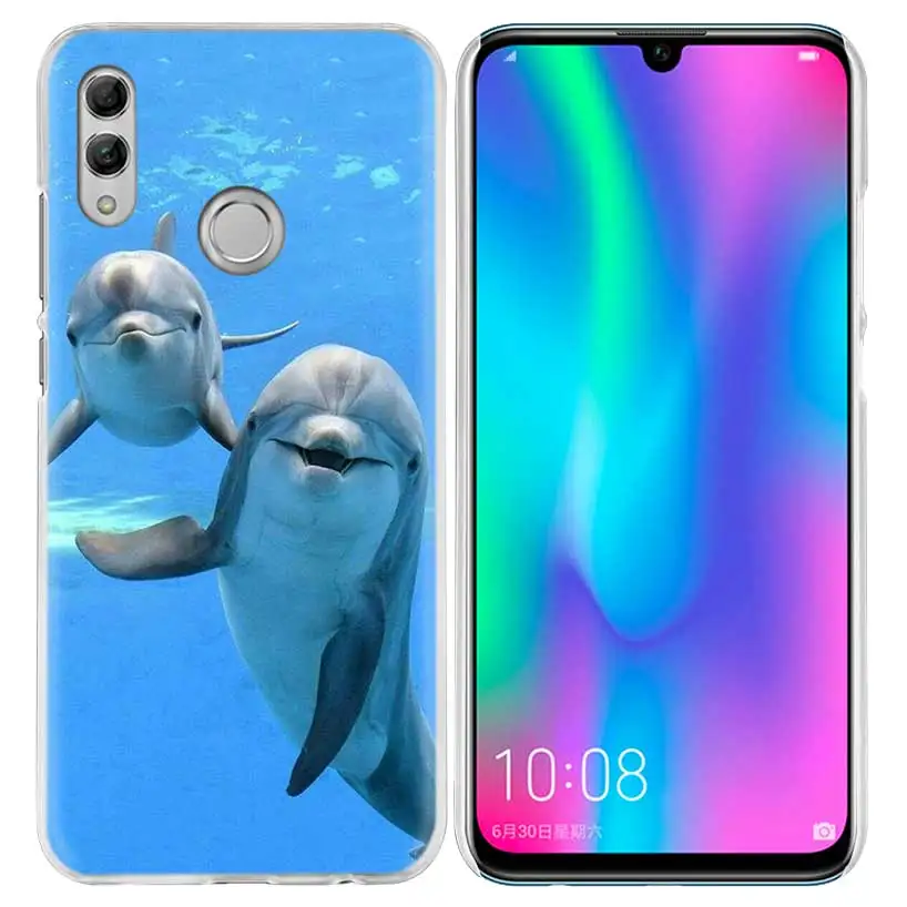 Симпатичные Дельфин чехол для huawei Honor 8X Y9 9 10 Lite Play 7C 8C 8S 8A фотоаппаратов моментальной печати 7S 7A Pro V20 20i Y6 Y7 Y5 Роскошный Жесткий чехол из ПК для телефона - Цвет: 10
