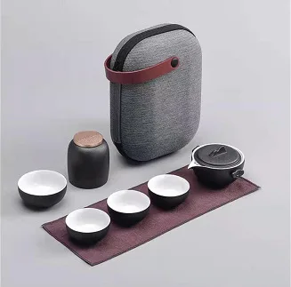 black c Дорожный чайный набор кружки Портативный Китайский кунг-фу чайный сервиз чайный горшок набор фарфоровый чайный сервиз гайванские чашки для чая кружка чая церемониальный подарок - Цвет: black c