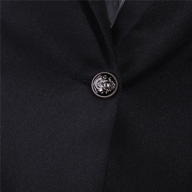

Women 2018 Autumn Spring Long Sleeve V-neck Lapel One Button Pocket Wear to Work Office Business Jacket Plus Size 3XL