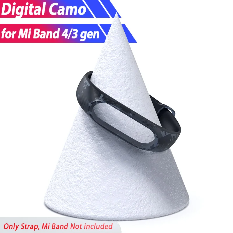 Digital camouflage Мягкий силиконовый браслет для Xiaomi mi группа 4 Band 3 Камуфляжный ремешок силиконовый браслет-повязка на mi band4 band3 - Цвет: Digital camouflage