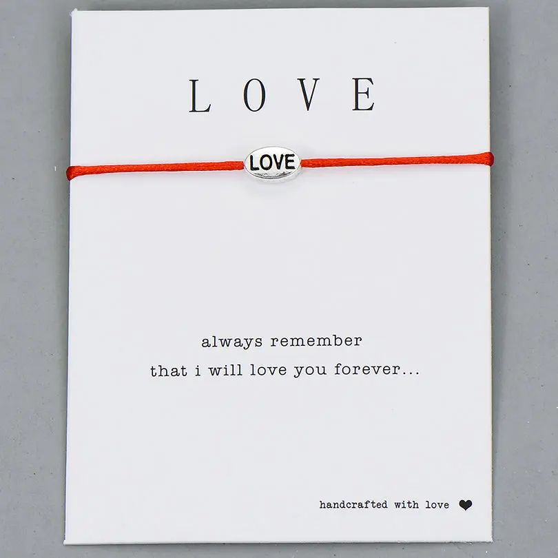 love red cord Pipitree, древо жизни, ангел, лист, сердце, корона, очаровательный браслет желаний, красная струна, браслеты для женщин, мужчин, детей, влюбленных, пара ювелирных изделий, подарок - Окраска металла: love red cord