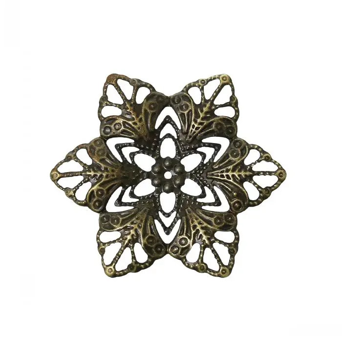 

DoreenBeads Embellishments Findings Filigree Wraps Connectors Flower Antique Bronze 3.5cm x 3.0cm,100 PCs
