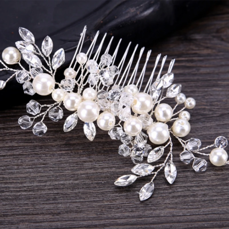 

2018 Bride Comb Headwear Crytal Pearl Headband Wedding Bridal Accessories Ornaments