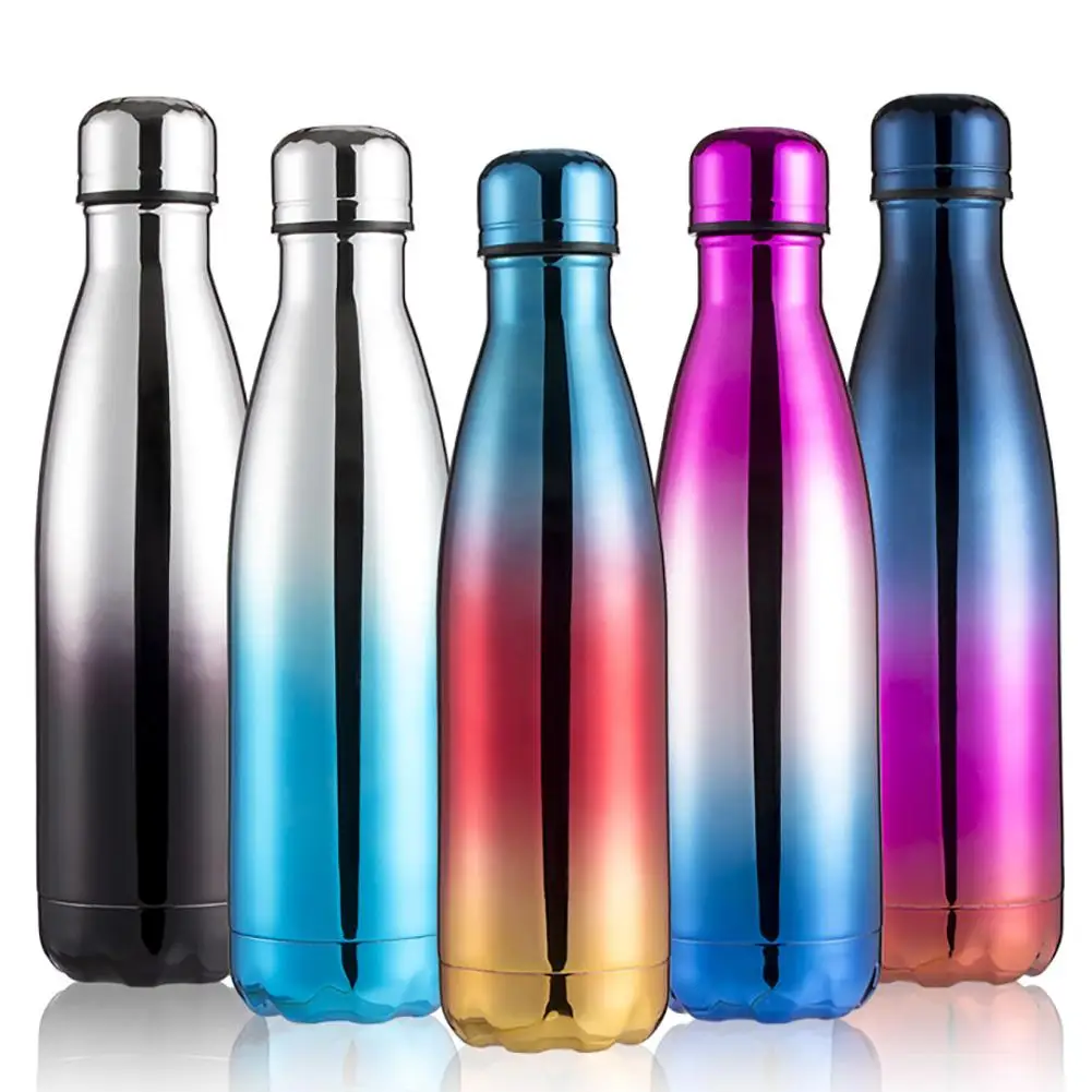 

500ML Stainless Steel Two-layer Vacuum Gradient Ramp Electroplated Coke Bottle Thermos Cup Water Bottle