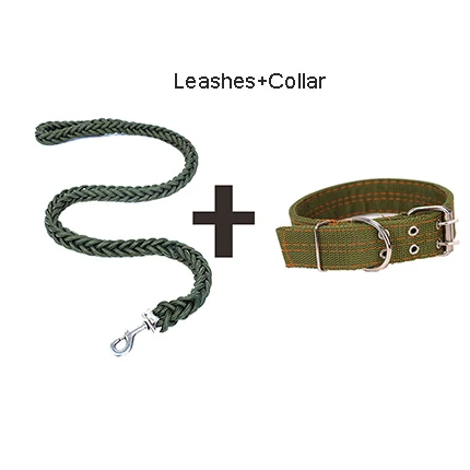 Green Rope n Collar Супер большие поводки для собак, восьмижильный плетеный канат, большая цепь для собак, золотой ретривер, самоед, хулиган, Ротвейлер, поводок, ошейник - Цвет: Green Rope n Collar