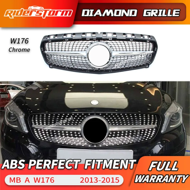 Алмазная Передняя решетка для Mercedes benz A Class W176 A180 A200 A220 A250 A300 2013 2015 без