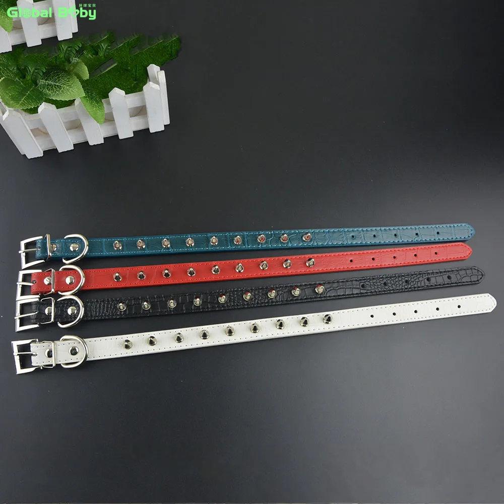 (50 Pieces/lot) Wholesale Gator Pu Leather One Row Studded Spikes Dog Pet Collar Small Medium | Дом и сад