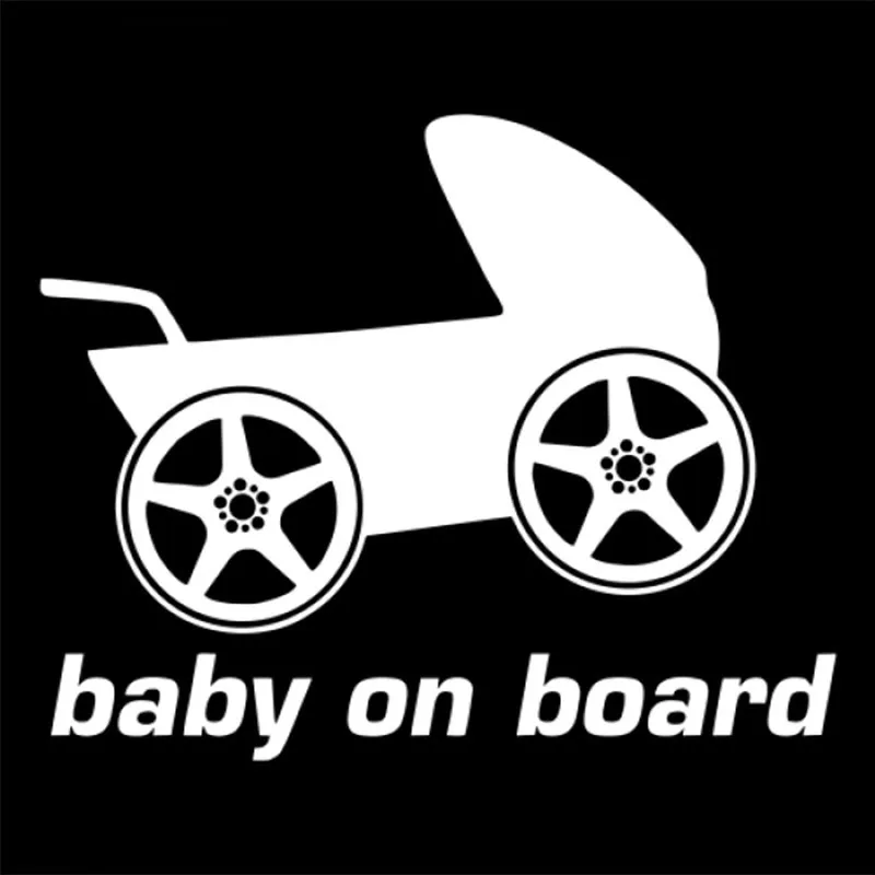 30x24cm Baby On Board carriage Design Car Sticker Family Stickers Rear Windshield Decal Waterproof Window Trunk Decor CL284 | Автомобили и