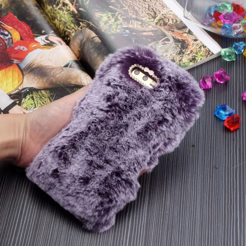 for Huawei Honor 9 Case Cover 5.15 inch Luxury Warm Soft Rabbit Fur Phone Back |