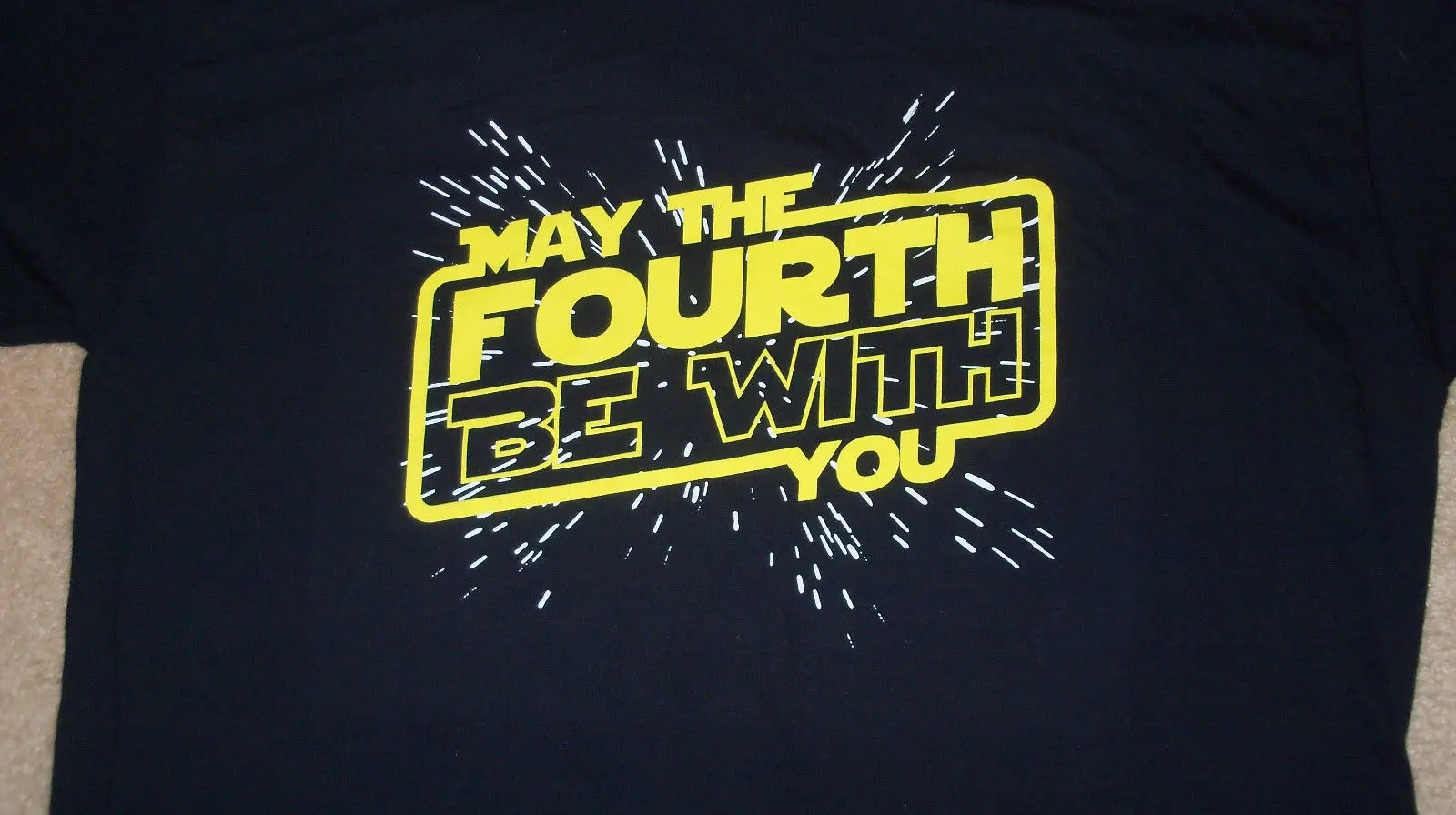 Мужская футболка с короткими рукавами XL &quotMay the 4th (Fourth) Be With You&quot мягкая принтом