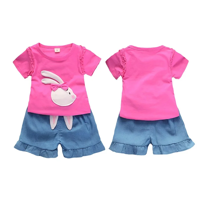 Детские комплекты из 2 предметов летняя футболка для девочек шорты комплект со