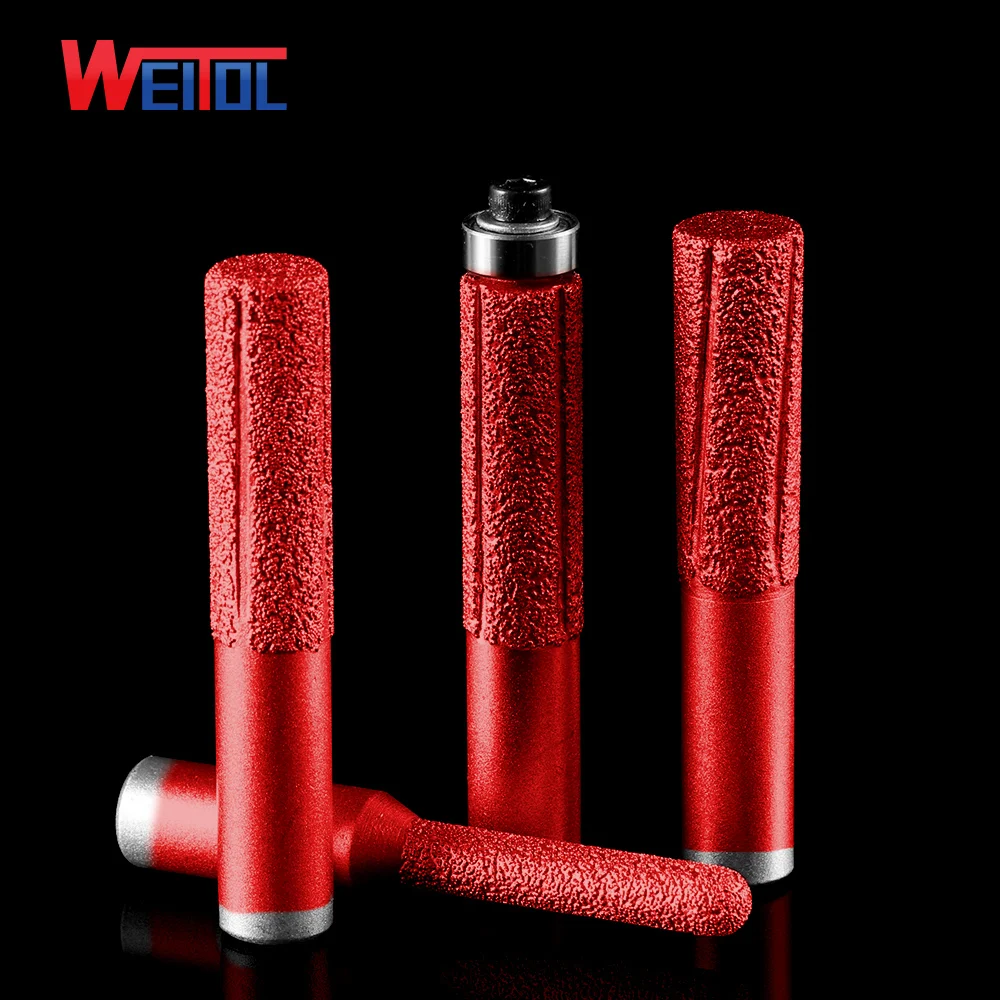 WeiTol 1/2 дюймов Алмазная эмульсия прямая бит с вакуумным паянием стандартная фреза
