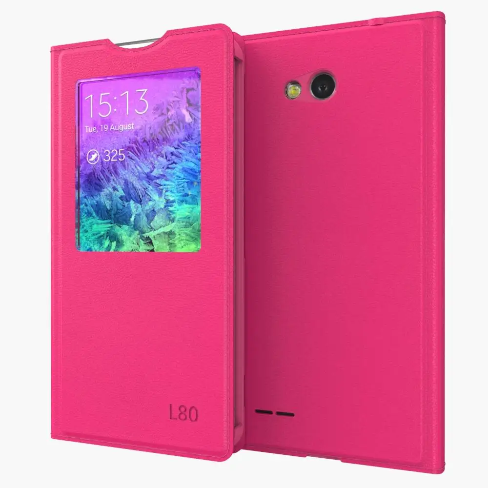 Для LG L80 модный портативный чехол с открытым окошком для D380 D375 Роскошный кожаный