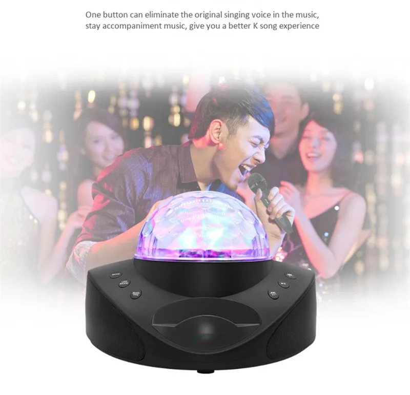 Красочные огни Bluetooth динамик караоке машина портативный свет этапа дома ktv беспроводной микрофон мобильный телефон аудио TF плеер