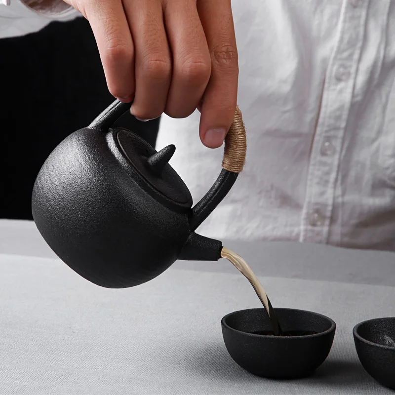 Zen японская грубая керамика портативный кунг-фу чайный сервиз чайники чайные