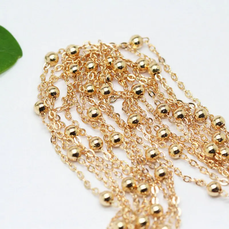 DIY &quotO&quotshape copper bead chain apply to necklace/earring/bracelet/anklet/ pocket watch gold/silver color women necklace | Украшения