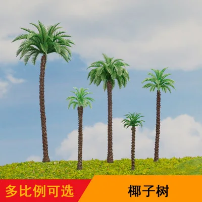 

9cm miniature Architecture Plastic Palm Tree Model Miniature scale Palm Tree for sea scenery50pcs