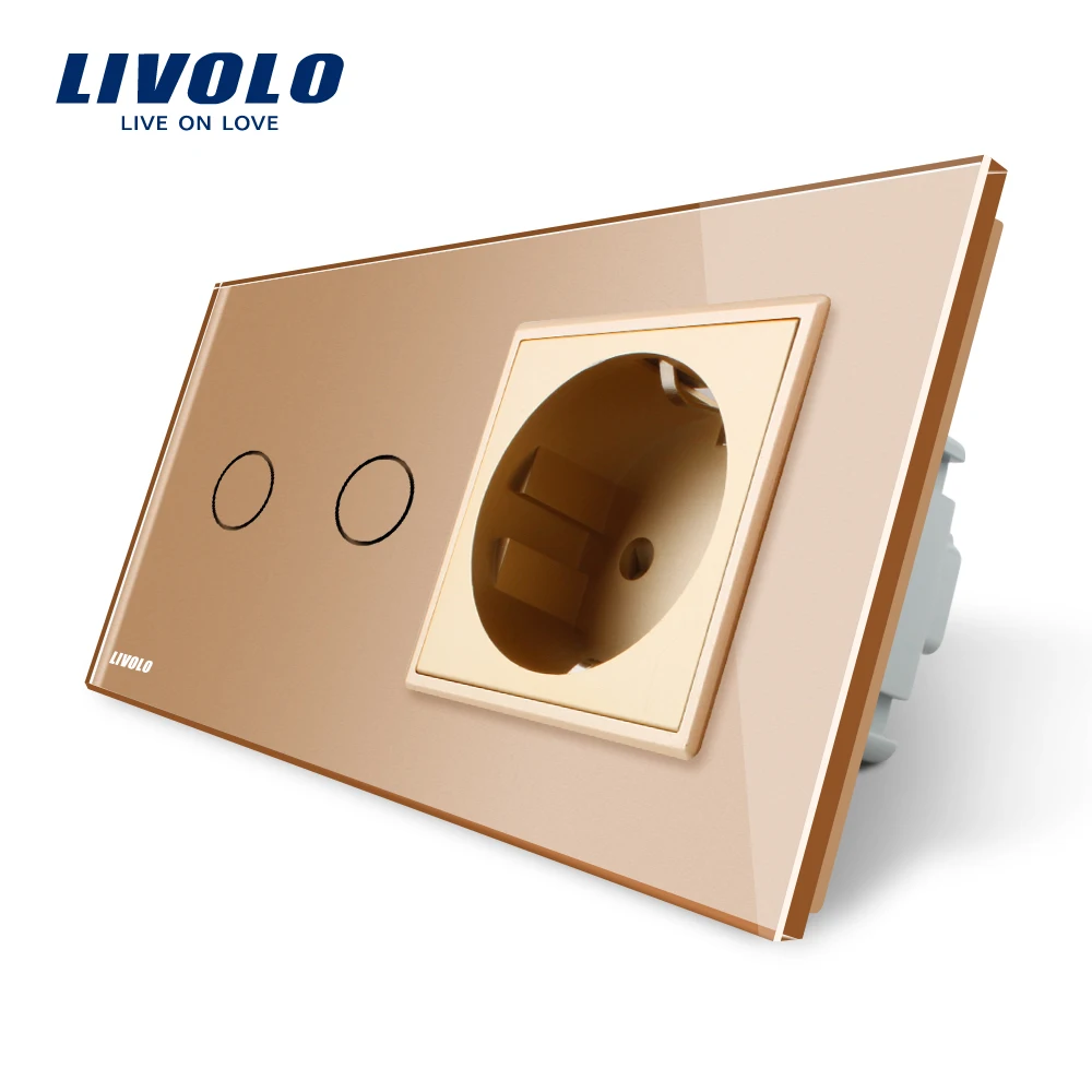 Livolo 16A ЕС стандартный настенный Мощность розетка с сенсорным выключателем AC220 ~ 250