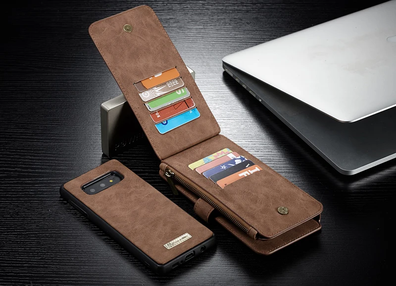 Чехол из натуральной кожи для samsung Galaxy S10 S9 S8 Plus S10E Note 9 8 10 Note10+ Чехол Съемный Магнитный кошелек чехол для телефона