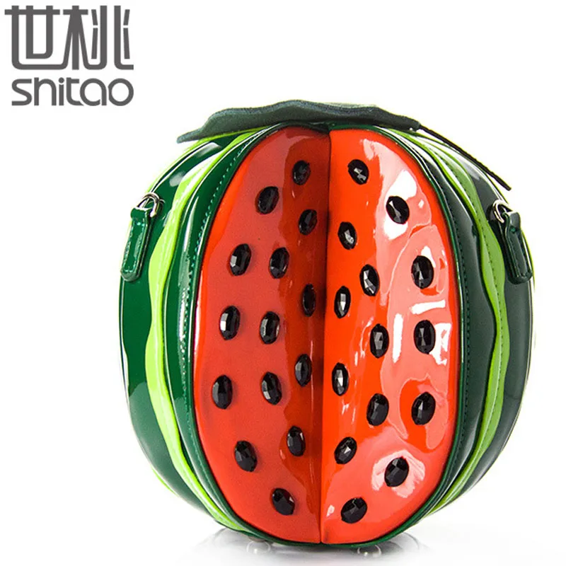 Creative Мода Женщин сумки мешок фруктов арбуз сумка женская сладкие на ремне