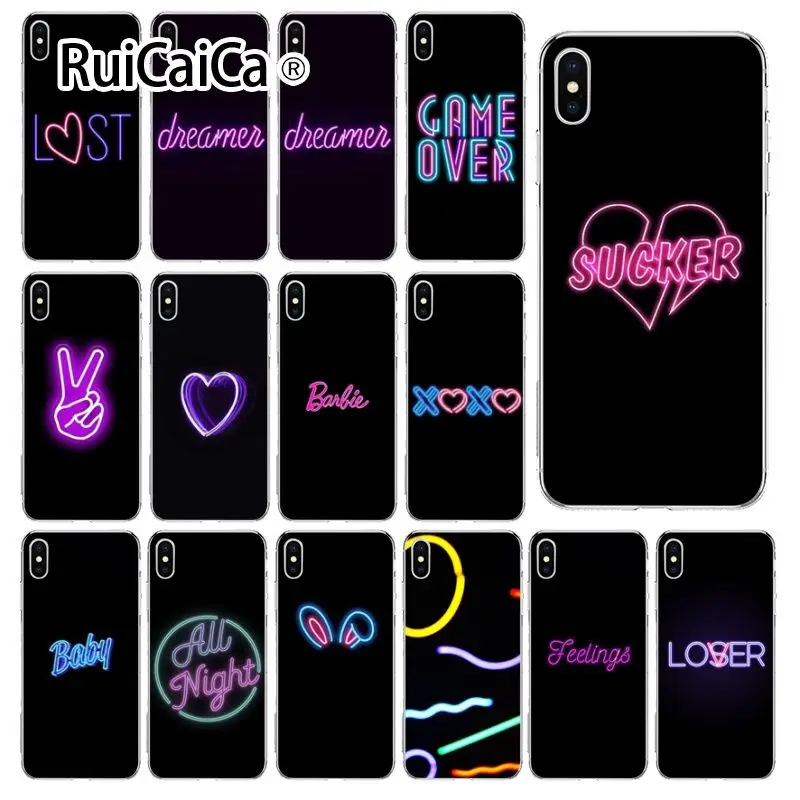 Ruicaica черный фон флуоресцентный smal чехол для телефона оболочка Apple iPhone 8 7 6 S Plus X XS MAX