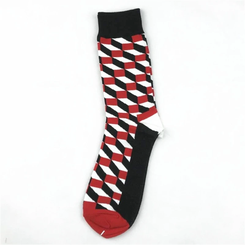 OKOUFEN Brand 2019 Hot Sale Casual Men Socks New fashion design Plaid Colorful happy Business Party Dress Cotton Man | Мужская одежда