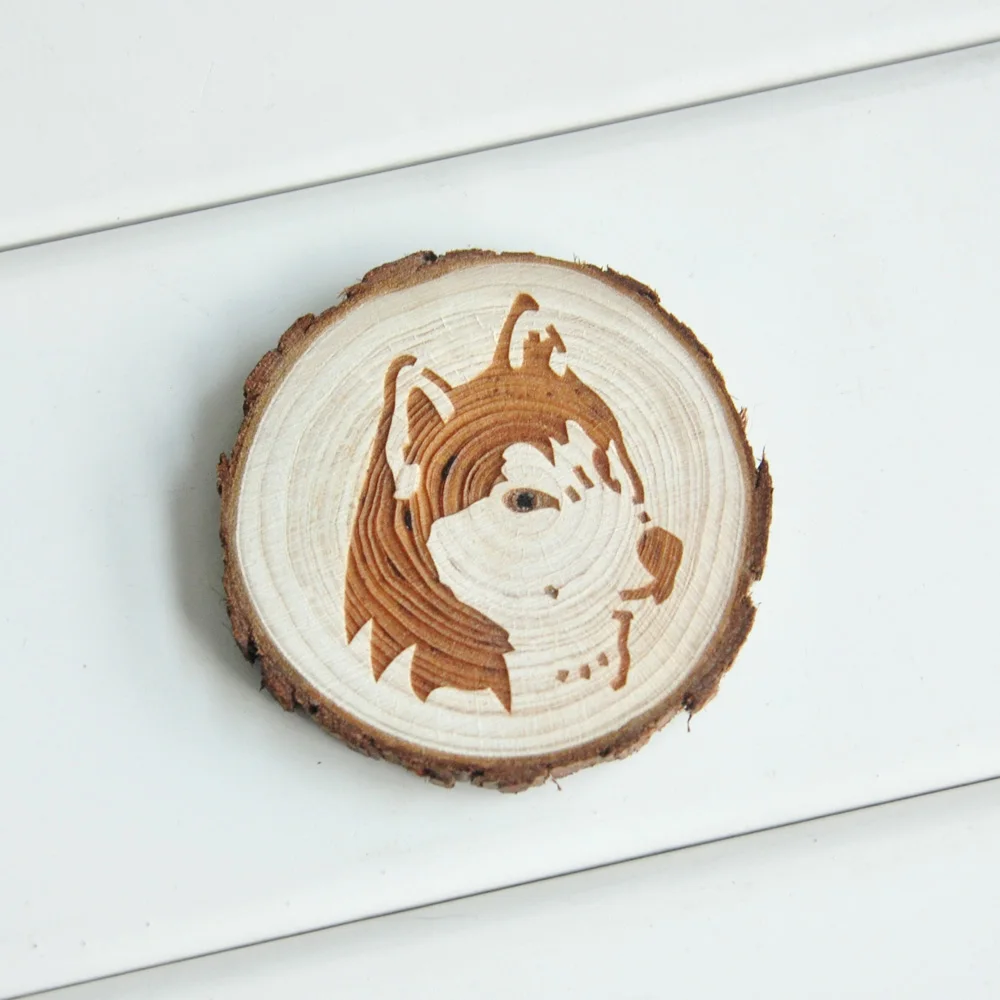 Магниты на холодильник Siberian Husky магниты с собаками и ломтиками дерева подарочные