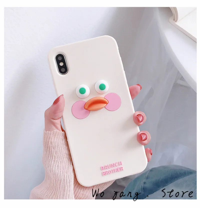 Милый чехол для телефона с изображением утки из мультфильма для iphone 11 Pro Max XS Max X XR 6 6s 7 8 plus, чехол-накладка s, модный Забавный мягкий чехол с 3D сенсорным покрытием Silcone