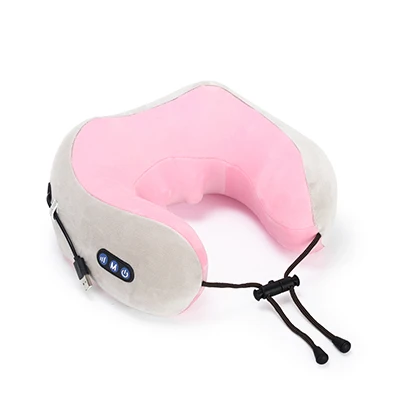 Grey with pink Массажер для шеи Подушка для массажа шеи шиацу с подогревом терапия машина ролик Электрический лучший разминающий прибор 3d Вибрационное Оборудование - Цвет: Grey with pink