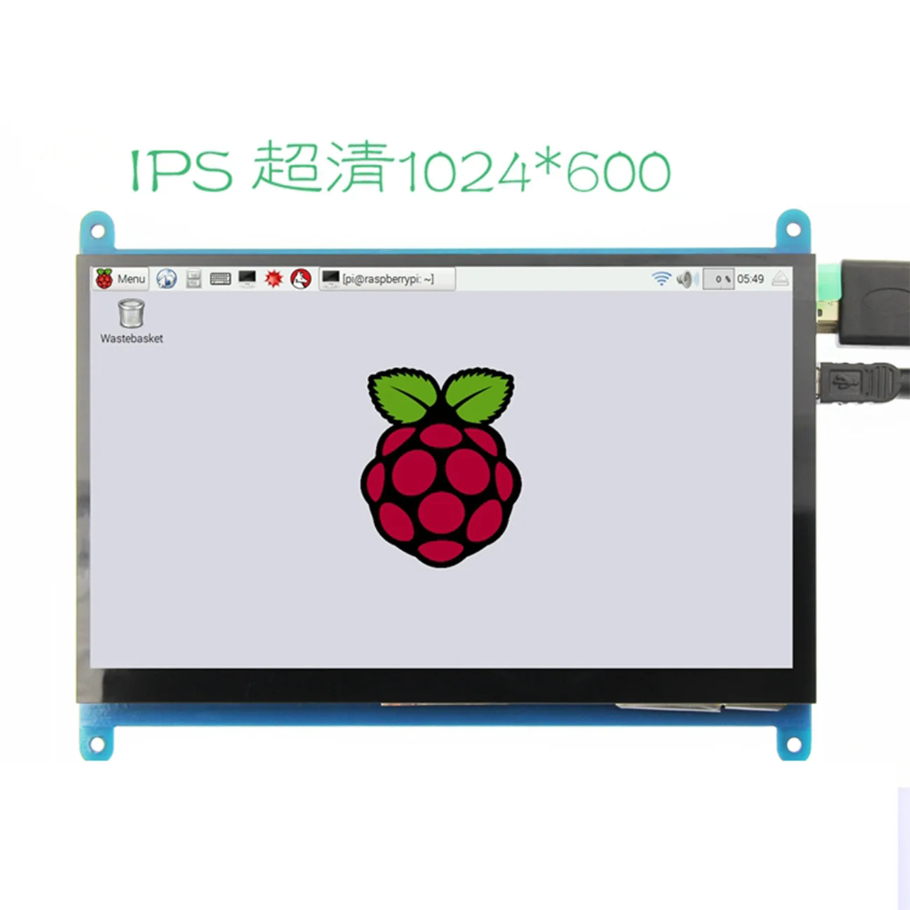 7 дюймов для Raspberry Pi 4B / 3B портативный HD сенсорный экран 1024*600/800*480 совместимому с HDMI