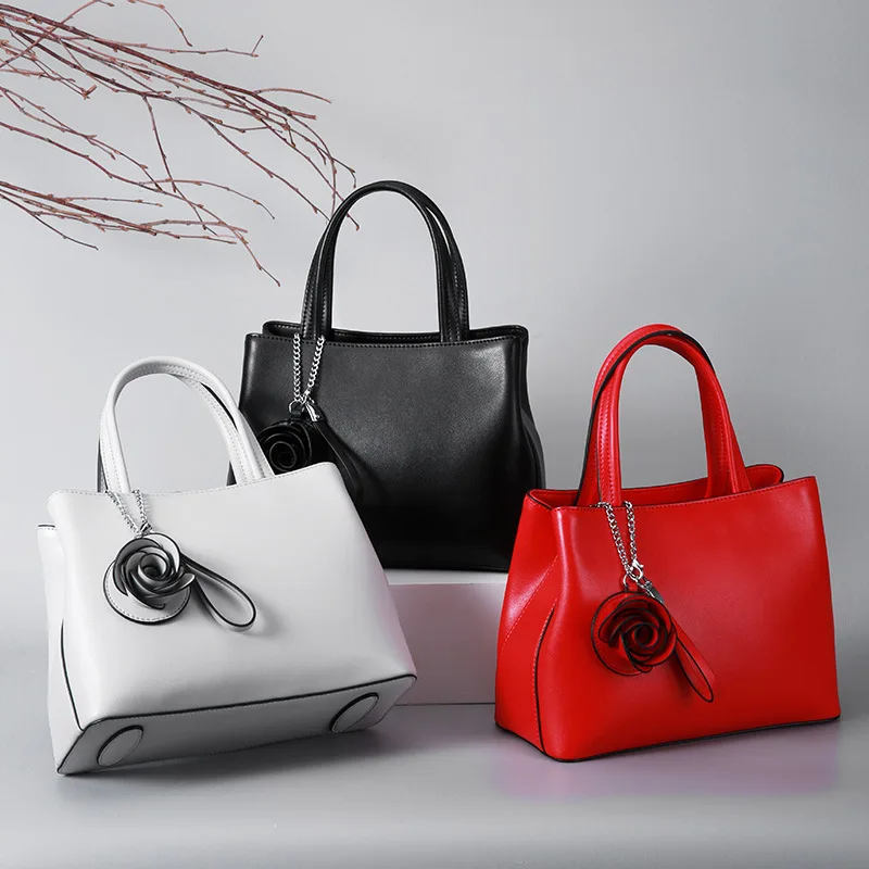 Bag Female Women's Genuine Leather Flower Handbags Women Shoulder Bags Large Capacity Bolsa Feminina Tote | Багаж и сумки