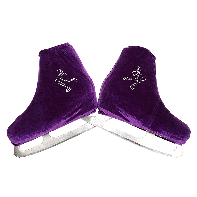 purple Nasinaya обувь для фигурного катания бархатная Крышка для детей взрослых защитные роликовые коньки аксессуары для катания на коньках блестящие стразы 16 - Цвет: purple