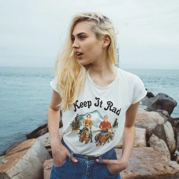 Белая женская футболка Fashionshow-JF в стиле Харадзюку с забавным принтом Keep It Rad лето