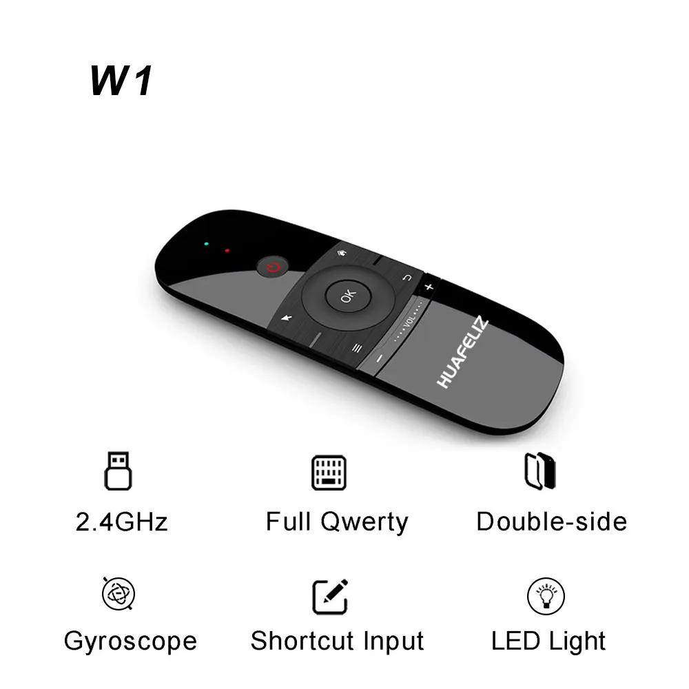 Горячая W1 Fly Air mouse беспроводная клавиатура 2,4G Rechargeble Motion Sense мини пульт дистанционного управления для Smart Android tv BOX