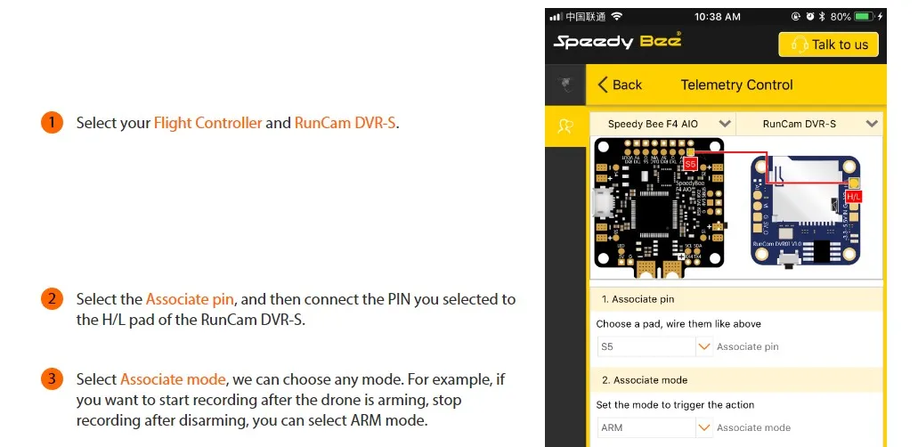 RunCam Мини FPV DVR без потерь видео выход DC 3,3-5,5 В для VTX для Мини FPV RC гоночный Дрон Квадрокоптер запчасти