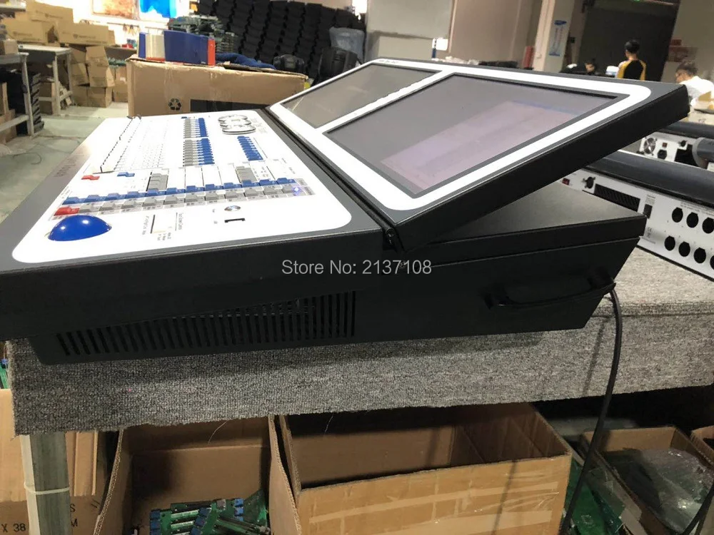 Двойной экран Tiger Touch Plus консоль 11,1 программное обеспечение i7CPU DMX Luces DJ диско вечерние Контроллер освещения музыки с футляром