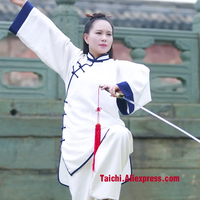 Wudang Tai chi clothing female high quality flax Taiji clothing Tai Chi uniforms Kung Fu performance clothing Wushu Clothing