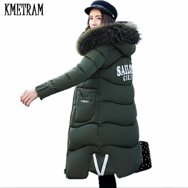 

KMETRAM 2020 New Fashion Winter Jacket Women With Big Fur Collar Warm Thick Padded Cotton Jacket jaqueta feminina inverno HH310