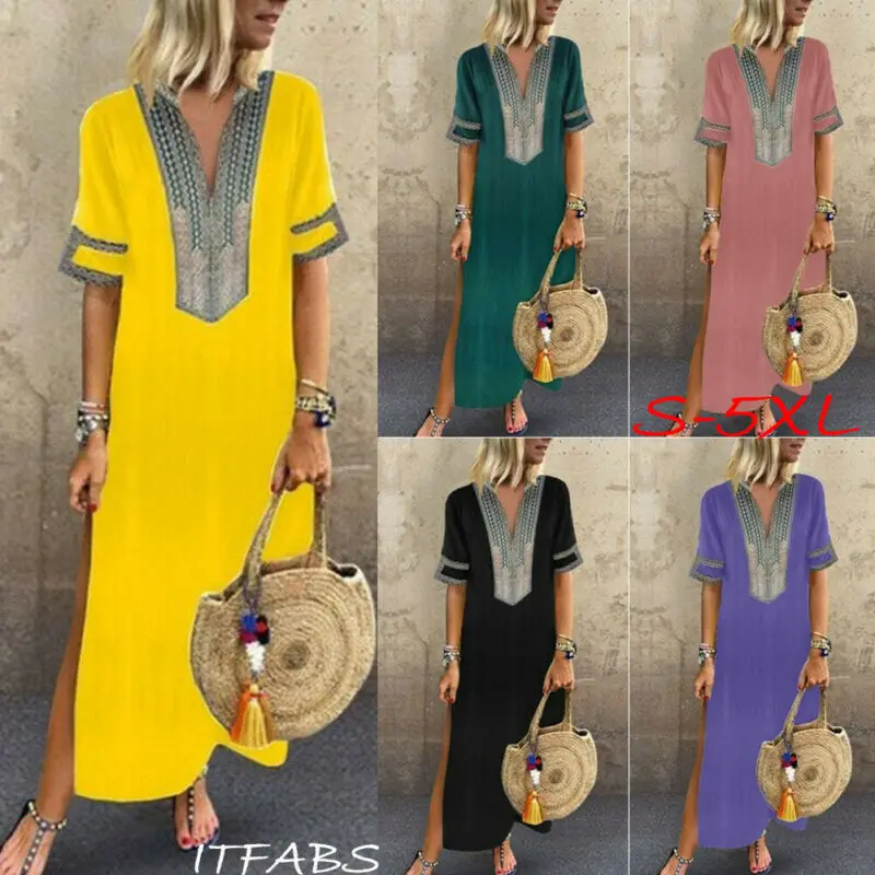2019 vestidos de verano макси платье для девушек женское с принтом без рукавов Длинное