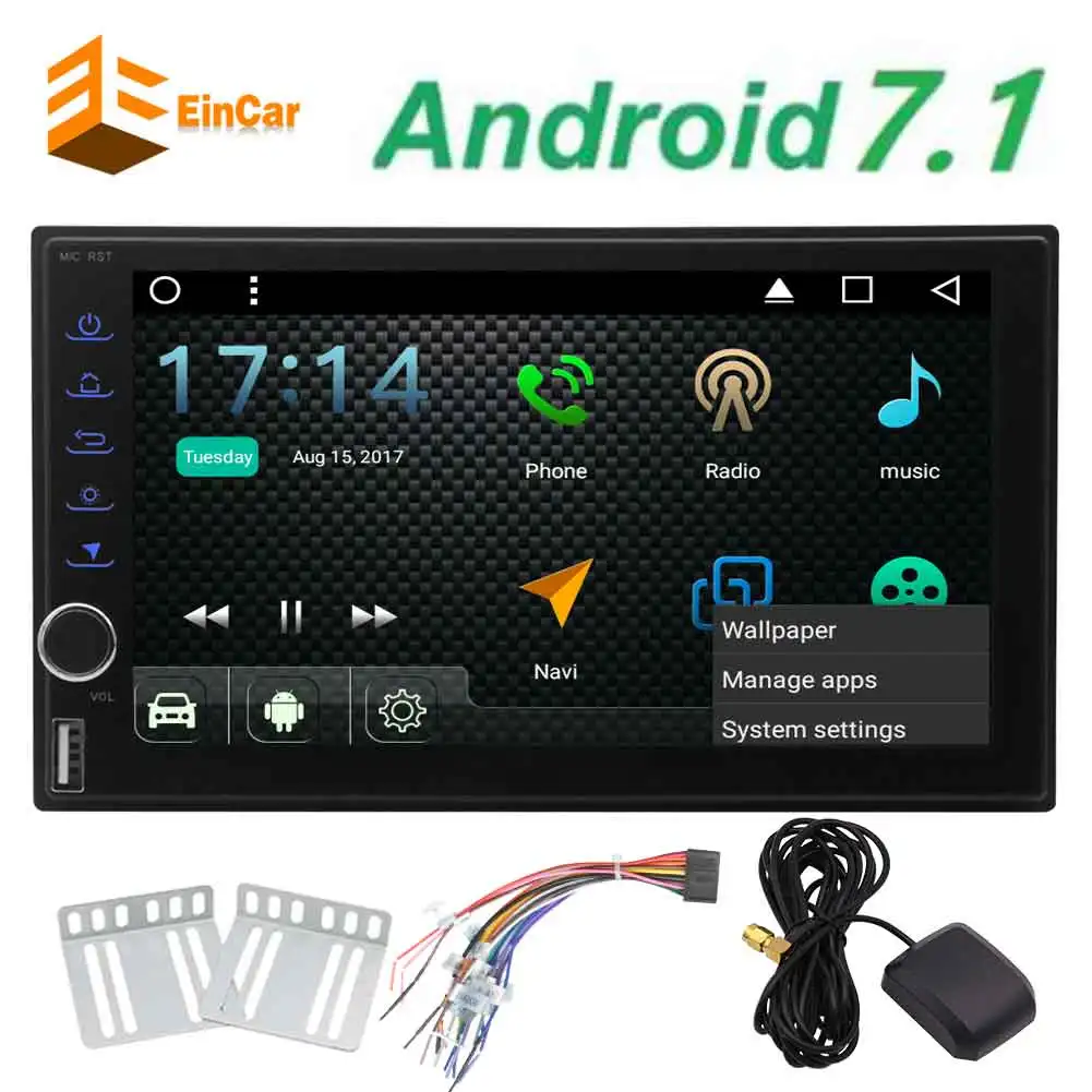 7 &quotсенсорный экран Android 1 Nougat Autoradio Восьмиядерный 2G RAM 32G ROM GPS автомобильный стерео